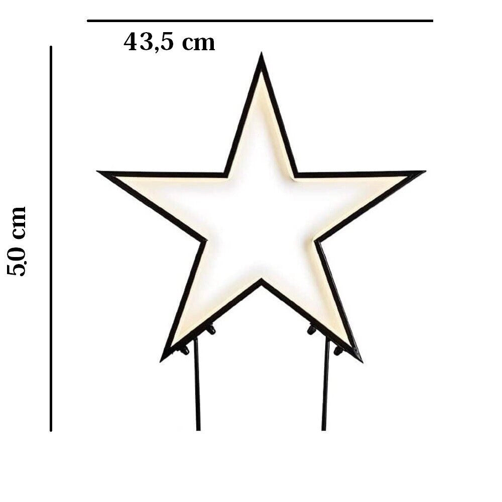 STELLA LUMINOSA LUCI DI NATALE NATALIZIE DA ESTERNO TUBO LED CALDA A PICCHETTO 50 CM