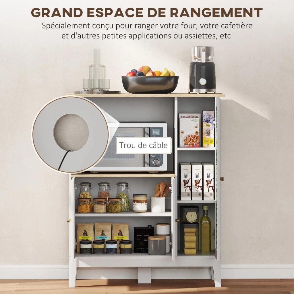 Mobile da cucina per forno a microonde ¨C Xylo ¨C 3 ante bianco legno 80x35x97