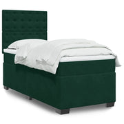 Giroletto a Molle con Materasso Verde Scuro 90x200 cm Velluto 3293125