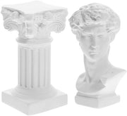 Buste di David - Colonna Romana - Scultura in Cera - Decorazione per Tavolo - 13,5 cm Altezza - Decorazione in Scultura