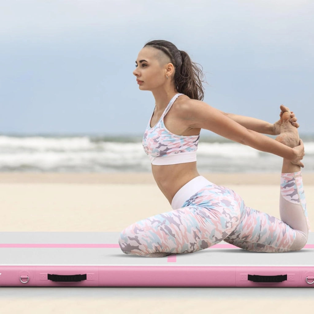 Tappetini da Allenamento 3m, Materassino Gonfiabile da Ginnastica, con Compressore, per Fitness Esercizi e Yoga