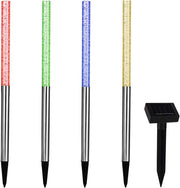 4x Illuminazione Solare LED Giardino Cambia Colore Crepuscolare Esterni Luce Fiaccole Lampada