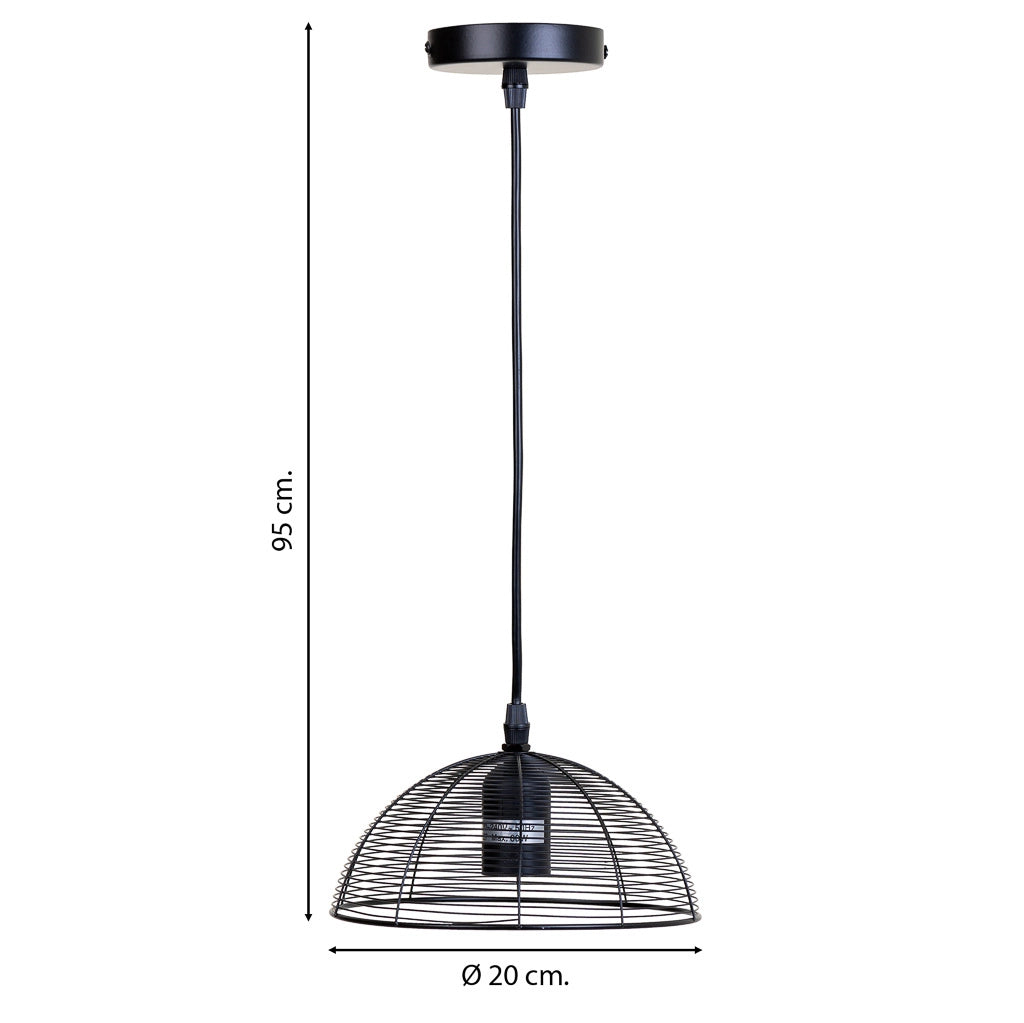 Plafoniera in metallo nero 20x20x95h