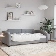 Letto da Giorno Grigio Chiaro 100x190 cm in Tessuto 354220