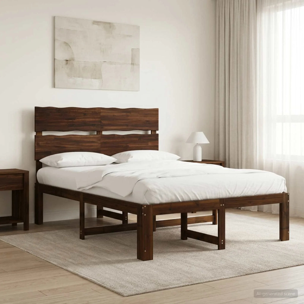 Letto matrimoniale con testiera ROSTOCK Marrone Scuro 3405488