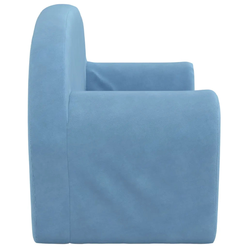 Divano Letto per Bambini a 2 Posti-Sofa Letto-Daybed-Divanetto Blu in Morbido Peluche 174665