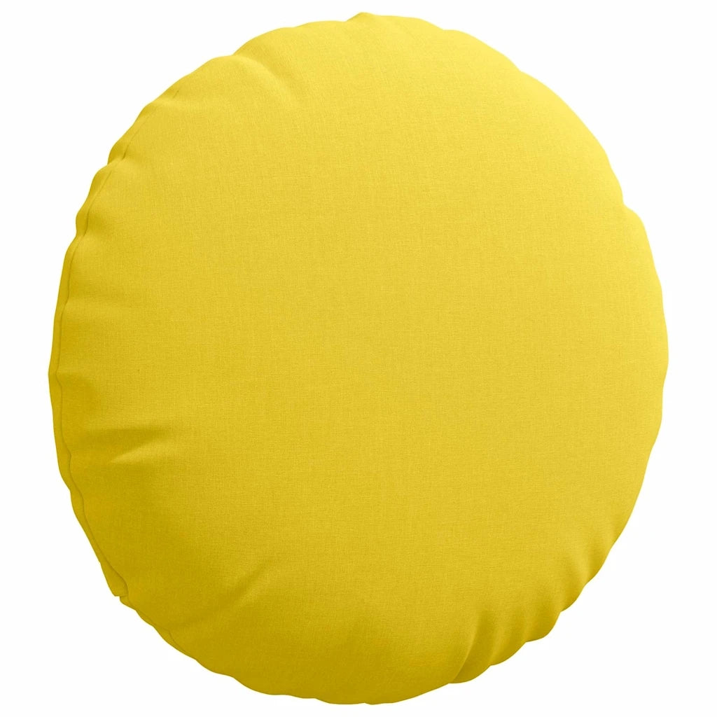 Cuscini per Seduta 2 pcs Giallo Chiaro Ø60 x 21 cm Tessuto 42014203
