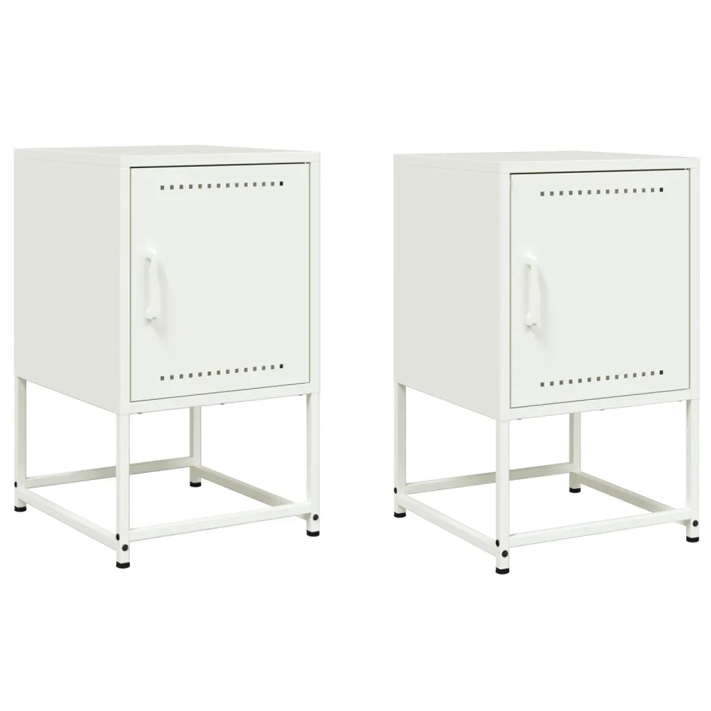 Comodini 2 pz Bianchi 36x39x60,5 cm in Acciaio