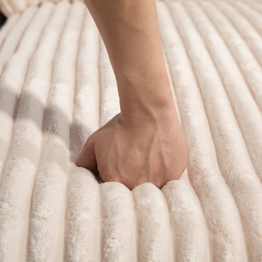Divano Letto Singolo in Velluto a Coste ¨C MINIMAL ¨C Beige, Cuscini Morbidi