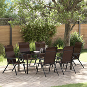 Set da Pranzo da Giardino 7 Pezzi in Rattan Polietilene Marrone