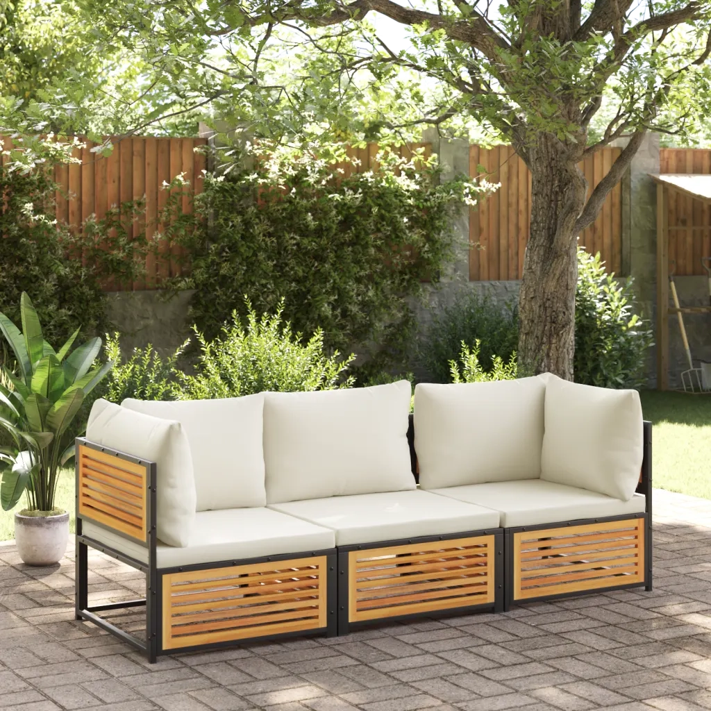 vidaXL Divano da Giardino con Cuscini 2 Posti Legno Massello di Acacia
