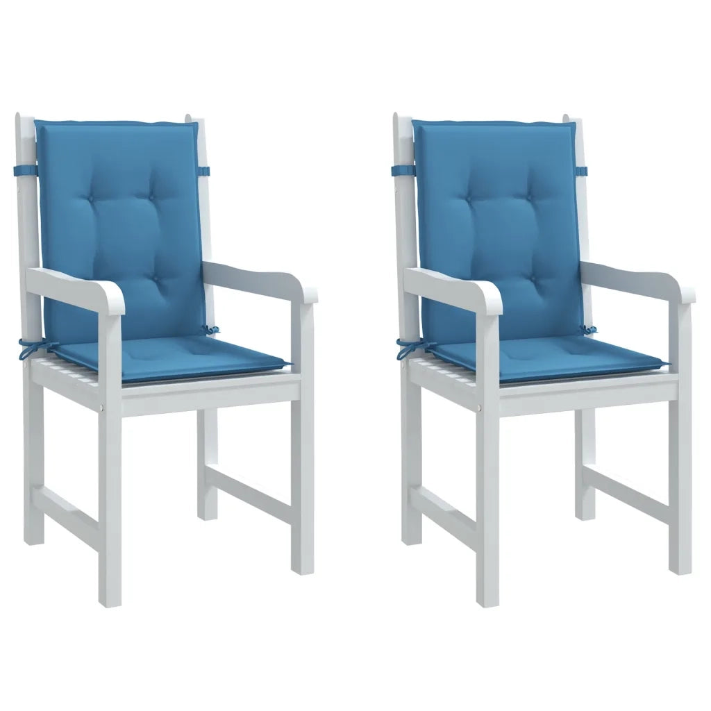 Cuscini Sedia Schiena Bassa 2 pz Blu MÃ©lange 100x50x4 Tessuto