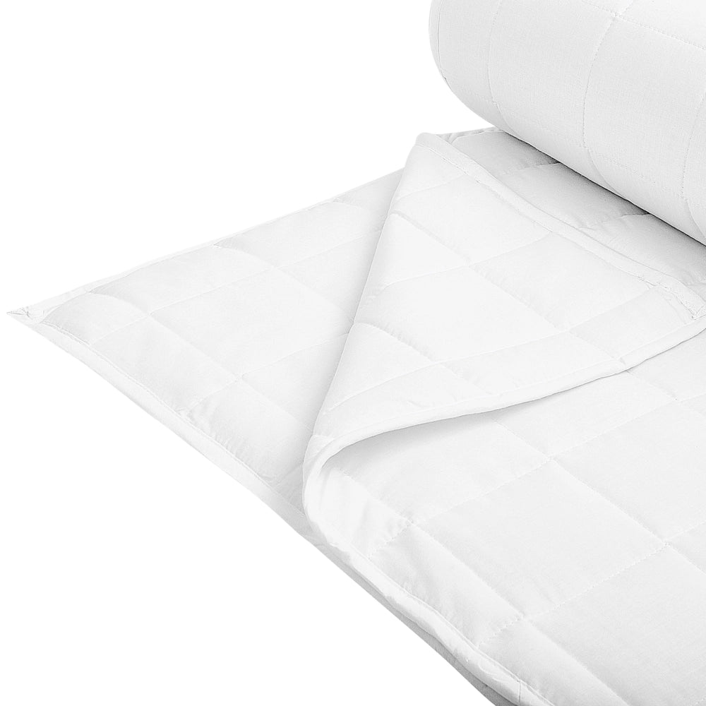 Piumino in misto poliestere bianco matrimoniale 200 x 220 cm trapuntato con bottoni per tutte le stagioni