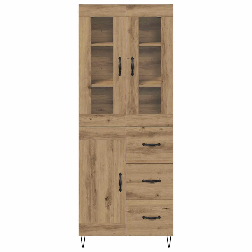Credenza con Cassetto-Buffet-Armadio da cucina Rovere artigianale 69,5 x 34 x 180 cm 342476
