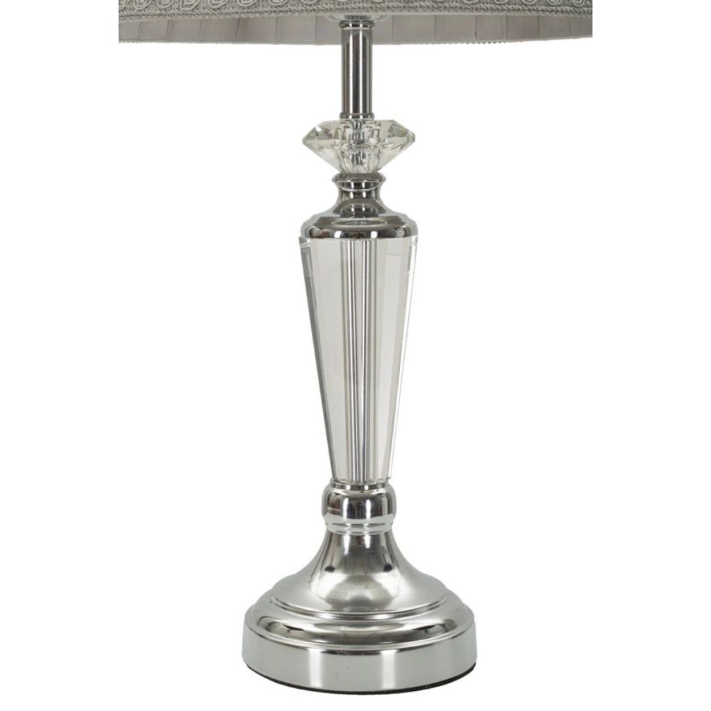Lampada da Tavolo VKH155, Argento, Metallo, 30x30x56 cm