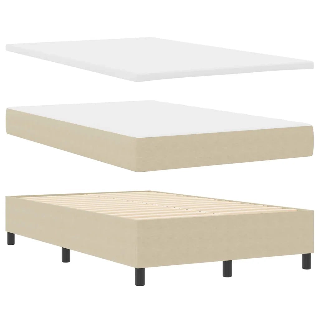 Letto a molle con testiera Grigio chiaro e bianco 120 x 190 cm 3337506