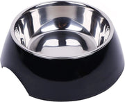 Piatto per cani in melamina antiscivolo e lavastoviglie resistente con contenitore in acciaio inossidabile rimovibile - 23,7 oz (nero)