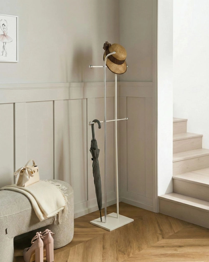 Appendiabiti in acciaio argento appendiabiti da terra in metallo 162 cm 6 ganci moderno per ingres