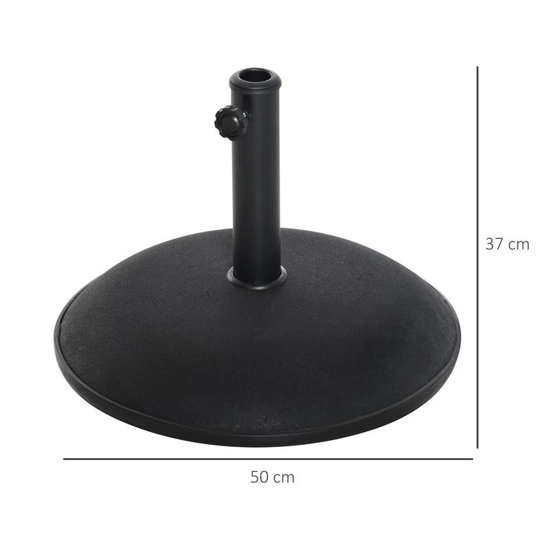 BASE PER OMBRELLONE DA GIARDINO IN CEMENTO PER OMBRELLONI CON PALO DI 35MM, 38MM, 48MM, NERO 50X37CM