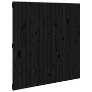 Testiera | Testata da Parete Nera 108x3x110 cm in Legno Massello di Pino