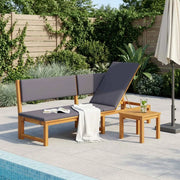 Lettino da sole con cuscino Olio Naturale 200 x 57 x 75cm 4108113