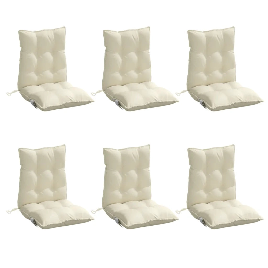 Cuscini per Sedia Schienale Basso 6 pz Crema in Tessuto Oxfordcod mxl 90923