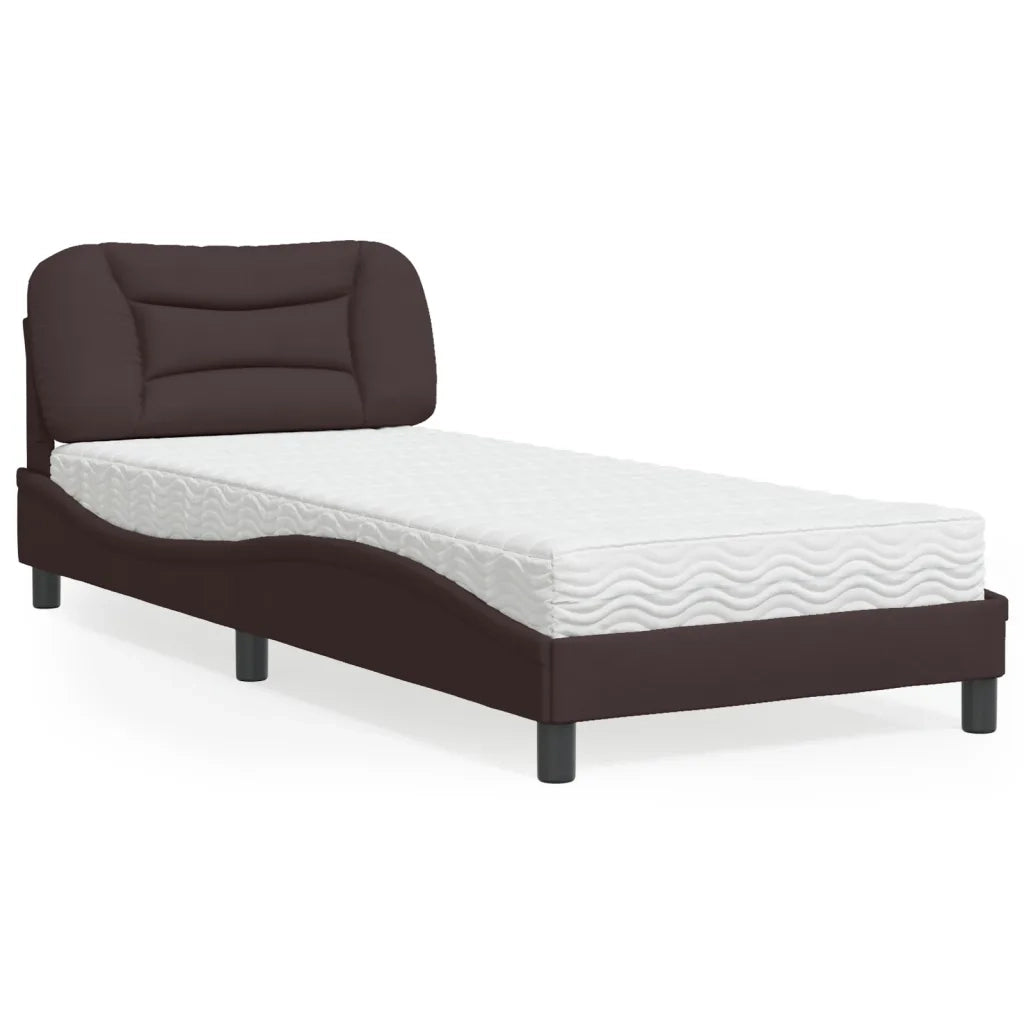 vidaXL Letto con Materasso Marrone Scuro 80x200 cm in Tessuto