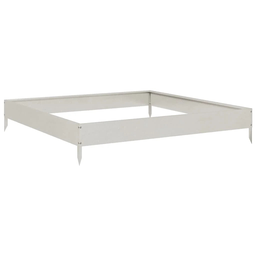 Fioriera rialzata per piante e fiori terrazza giardino 100 x 100 x 18,5 cm acciaio inox argento 02_0039261