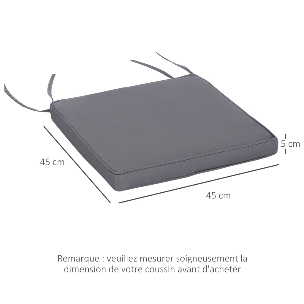 Cuscini per sedie da giardino ¨C zephmum ¨C 2 pezzi, 45x45 cm, grigio scuro, tessuto poliestere