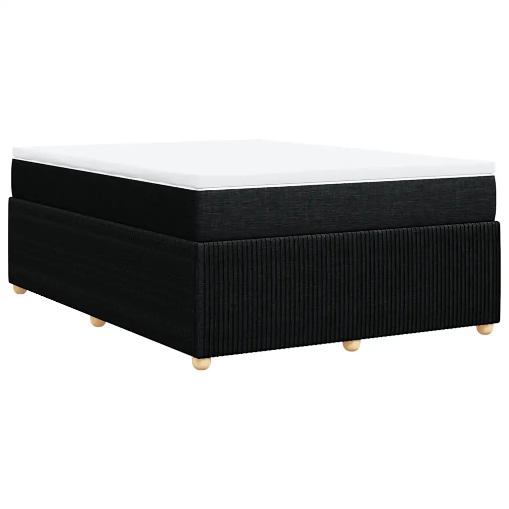Giroletto a Molle con Materasso Nero 140x190 cm in Tessuto