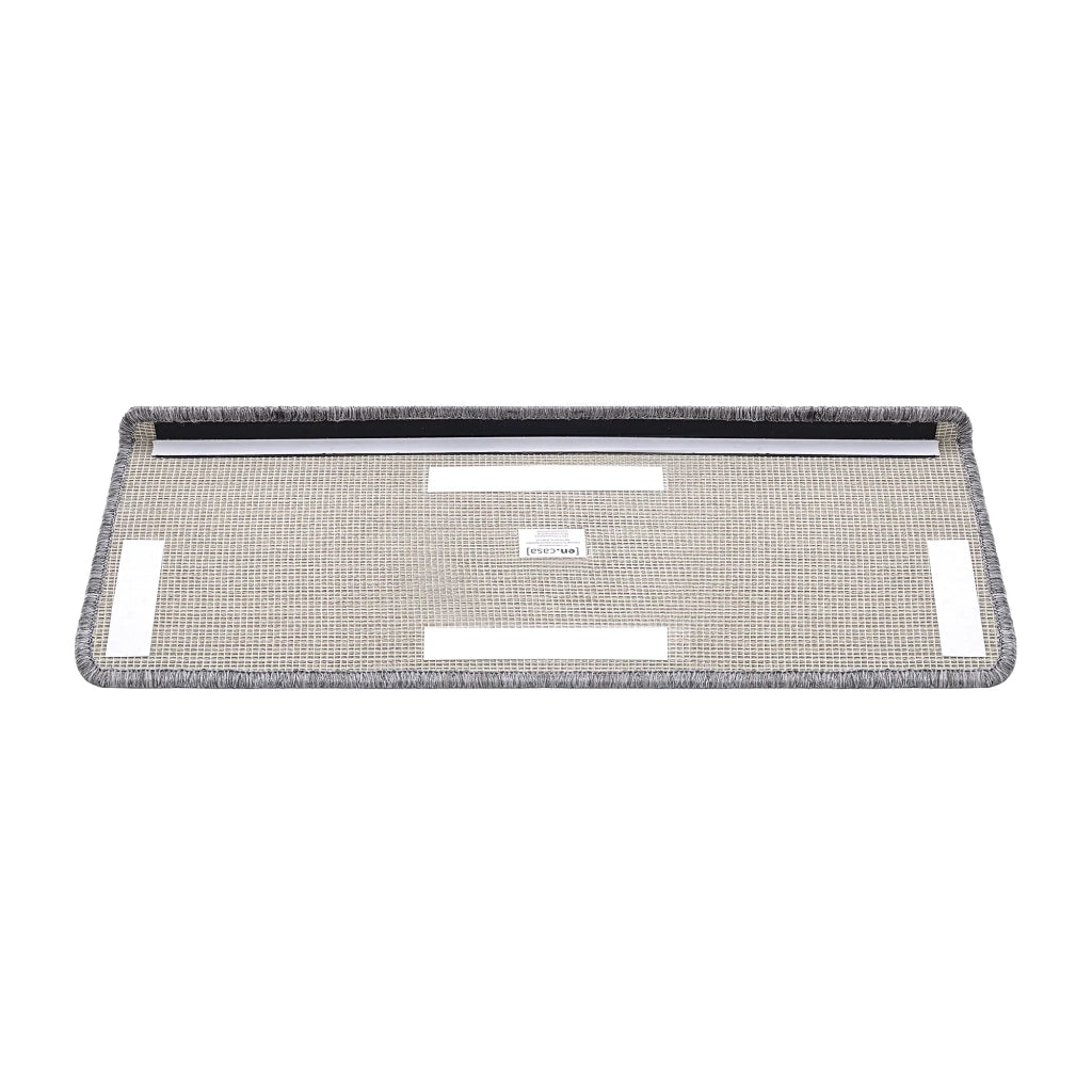 Set di 15 gradini rettangolari antiscivolo 65 x 24 cm con bordo grigio chiaro 03_0007608