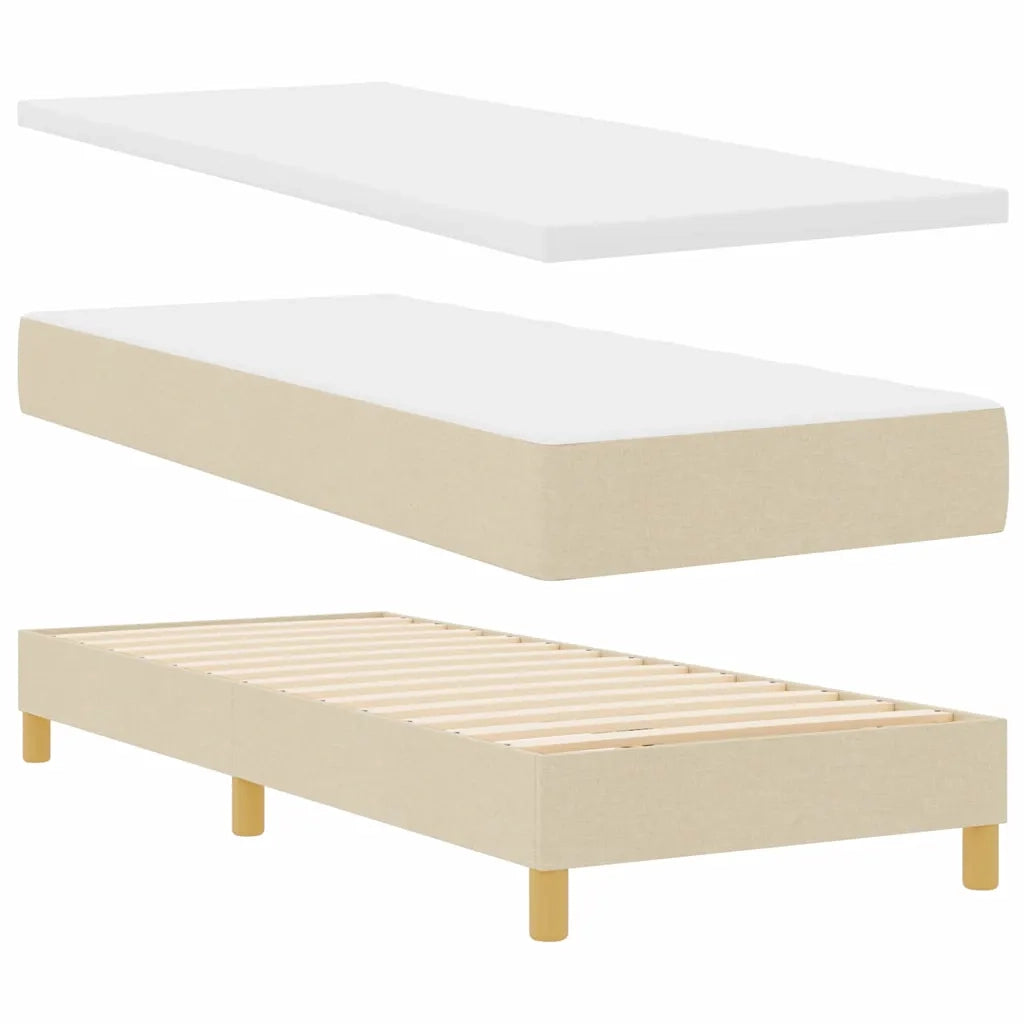 Letto a Sorgente LED con strisce LED Crema 80 x 200 cm Tessuto 3342476