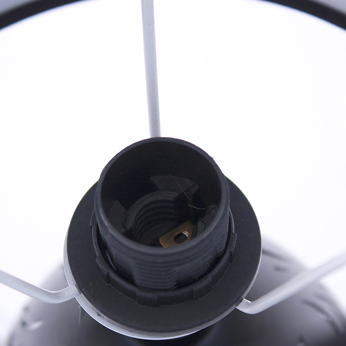 Lampada da Tavolo Ø18xH31 cm in Metallo Bombata Nera