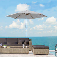 Ombrellone da Giardino Ø2,5x2,3 m Palo Ø38 mm in Bambù Bianco