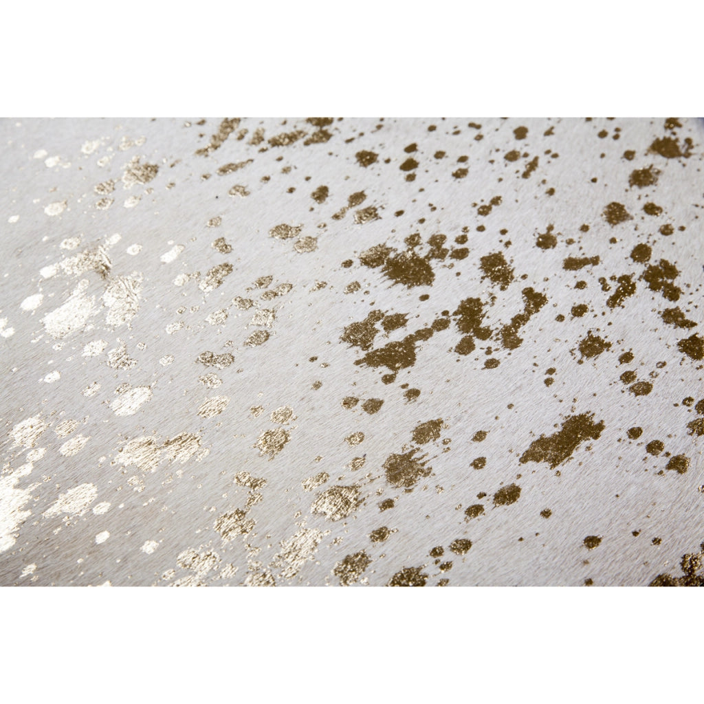 Tappeto Glam 110 in vera pelle avorio e oro