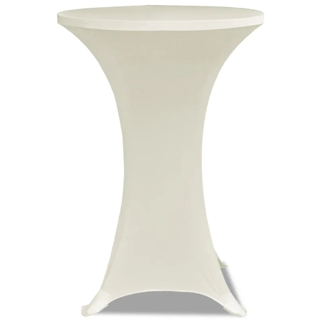 Copritavolo ?80 cm Crema Tessuto elasticizzato 2 pezzi CFW9833494