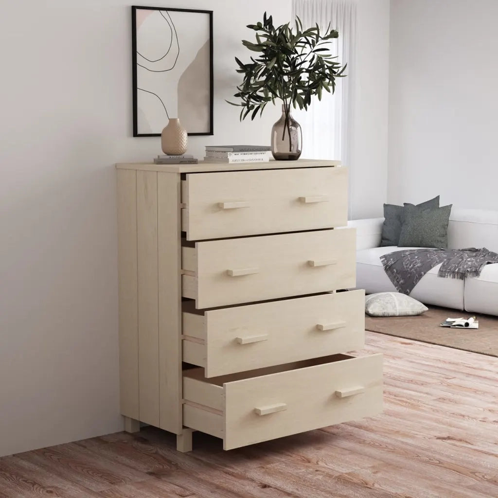 Credenza-Buffet-Armadio da cucina HAMAR ambra 79x40x103,5 cm in Legno Massello di Pino