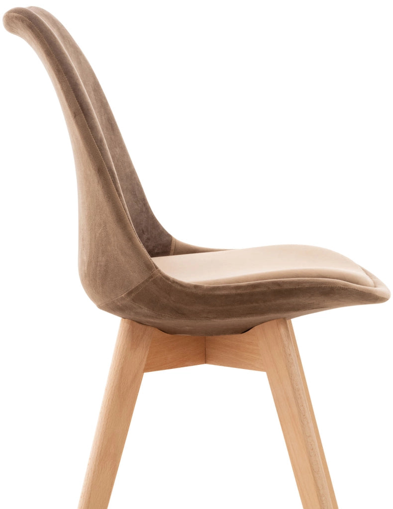 Set 4 Sedie Pranzo Linares marrone,Velluto