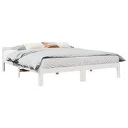 vidaXL Giroletto senza Materasso Bianco 180x200 cm Legno Massello Pino