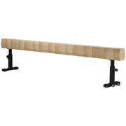 TRAVE GINNASTICA ARTISTICA DA CASA CON ALTEZZA REGOLABILE, RUOTE E PIEDINI ANTISCIVOLO, PER BAMBINI DA 3-12 ANNI, 226X31X59CM, MARRONE