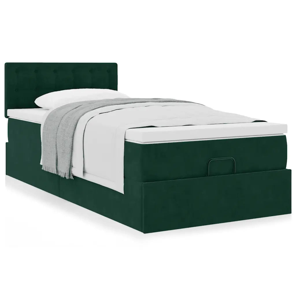 Struttura Letto Pouf con Materasso 100x200 cm Velluto 3311900