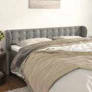 Testiera ad Orecchio-Testata con Orecchie Grigio Chiaro 183x23x78/88 cm in Velluto 797753