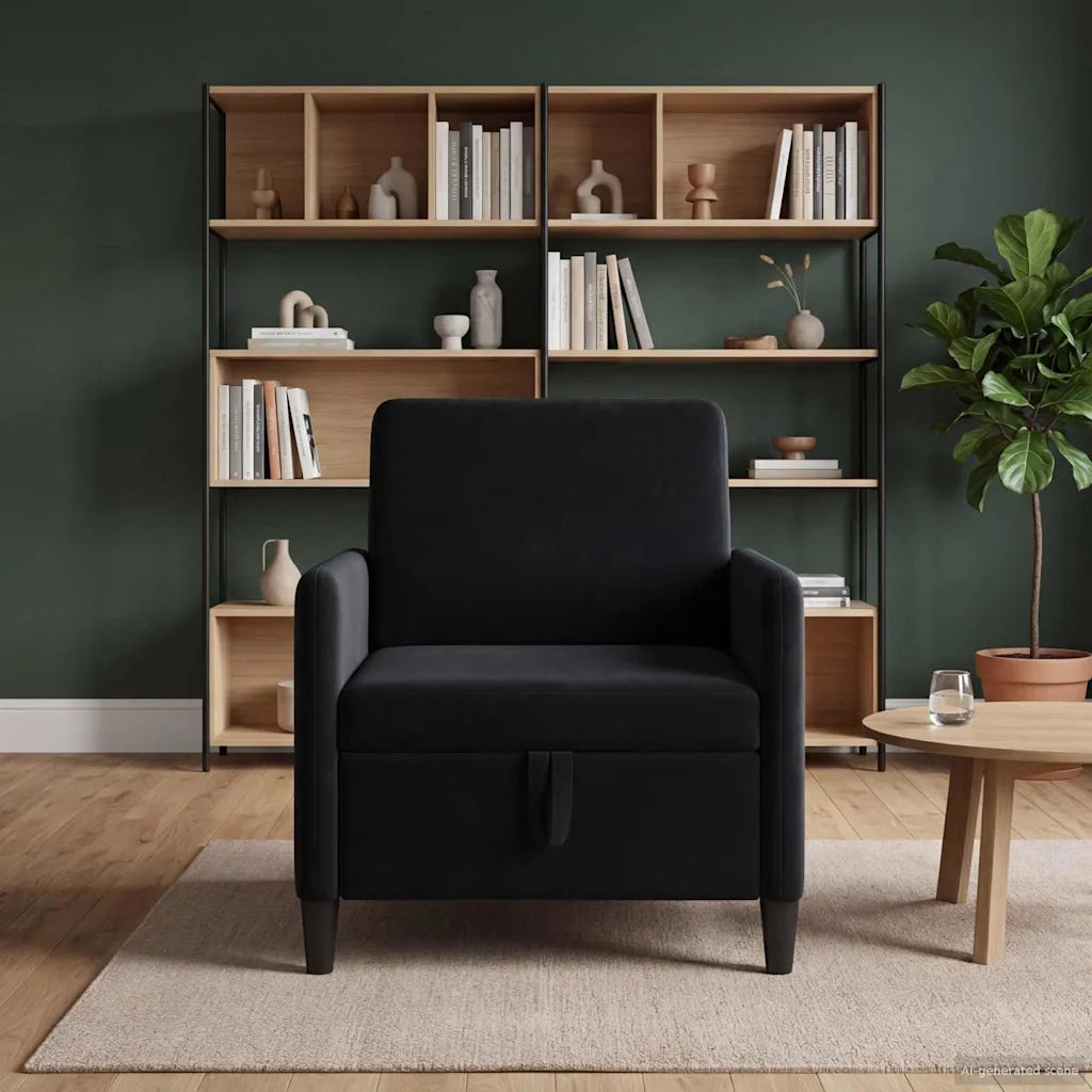 Divano con Storage Nero 72 x 78 x 87 cm Poliestere 42036883