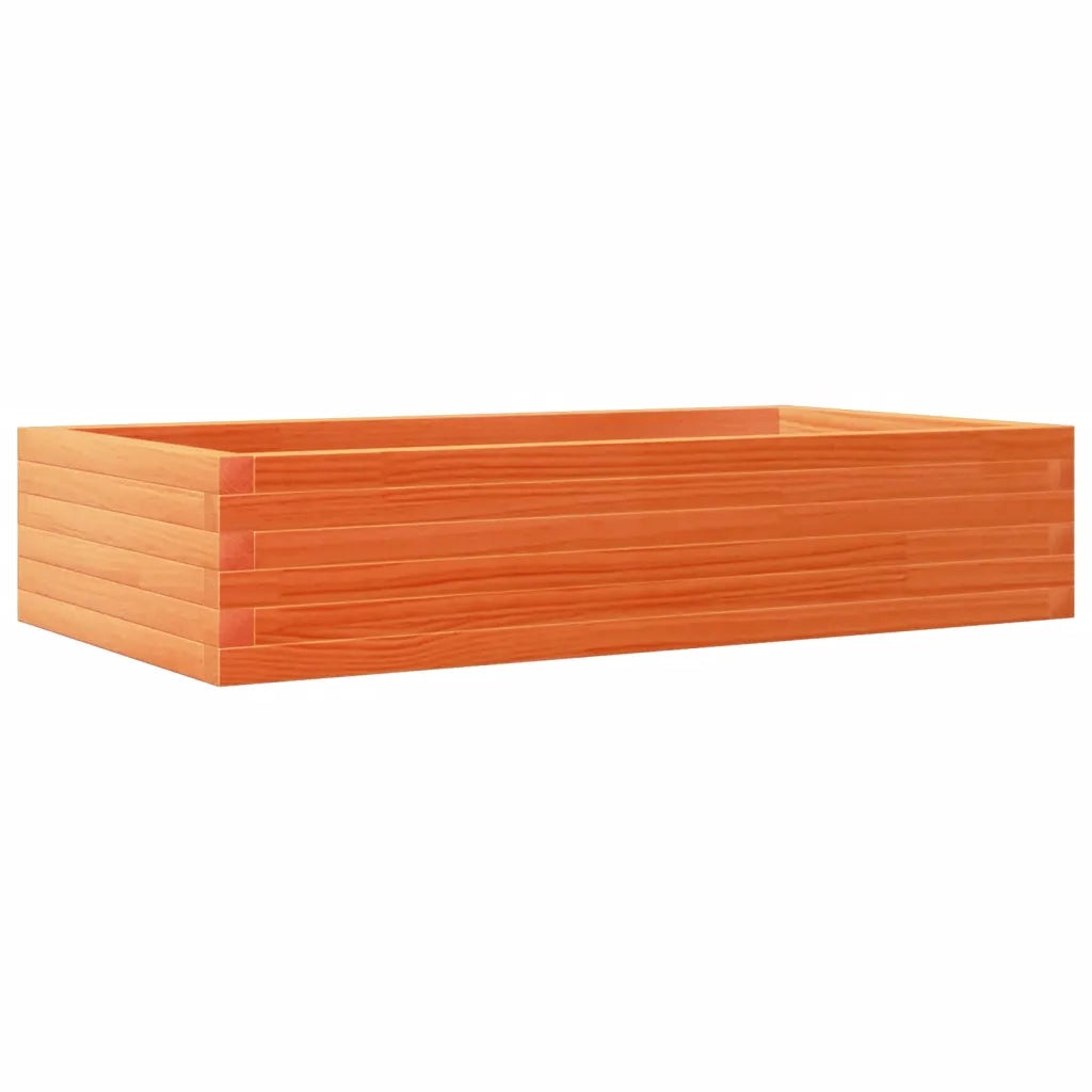 Fioriera | Cassetta per fiori | Vaso Giardino Marrone Cera 110x60x23 cm Legno Massello Pino