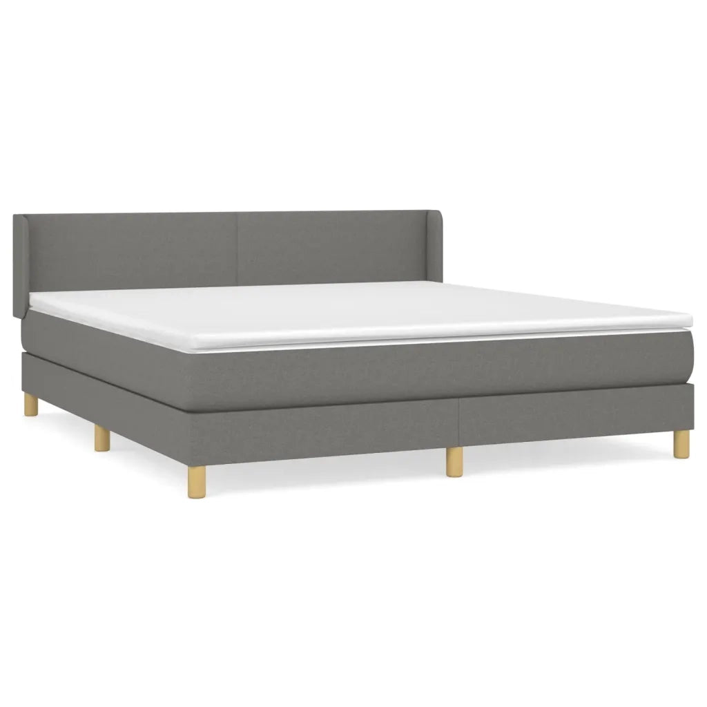 Giroletto a Molle con Materasso Grigio Scuro 180x200 cm Tessuto 3130130