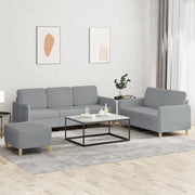 Set di Divani 3 pz con Cuscini Grigio Chiaro in Tessutocod mxl 83277