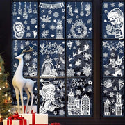 Decorazioni per finestre di Natale premium - 9 pezzi - Decorazione autoadesiva per finestre di Natale con Babbo Natale e pupazzo di neve - Decorazione per finestre invernale per bambini