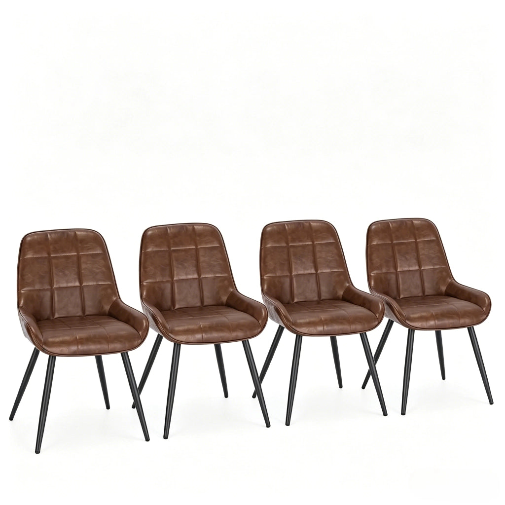SEDIE DA PRANZO Set da 4 pezzi 47 cm Similpelle Marrone