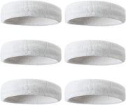 Cintura capelluta - 6 pezzi - Cinture capellute elastiche - Cinture sportive - Adatte per uomini e donne - Cinture per capelli con funzione di assorbimento dell'umidità - Adatte per sport, fitness e corsa - 19*5.5 cm - Bianca