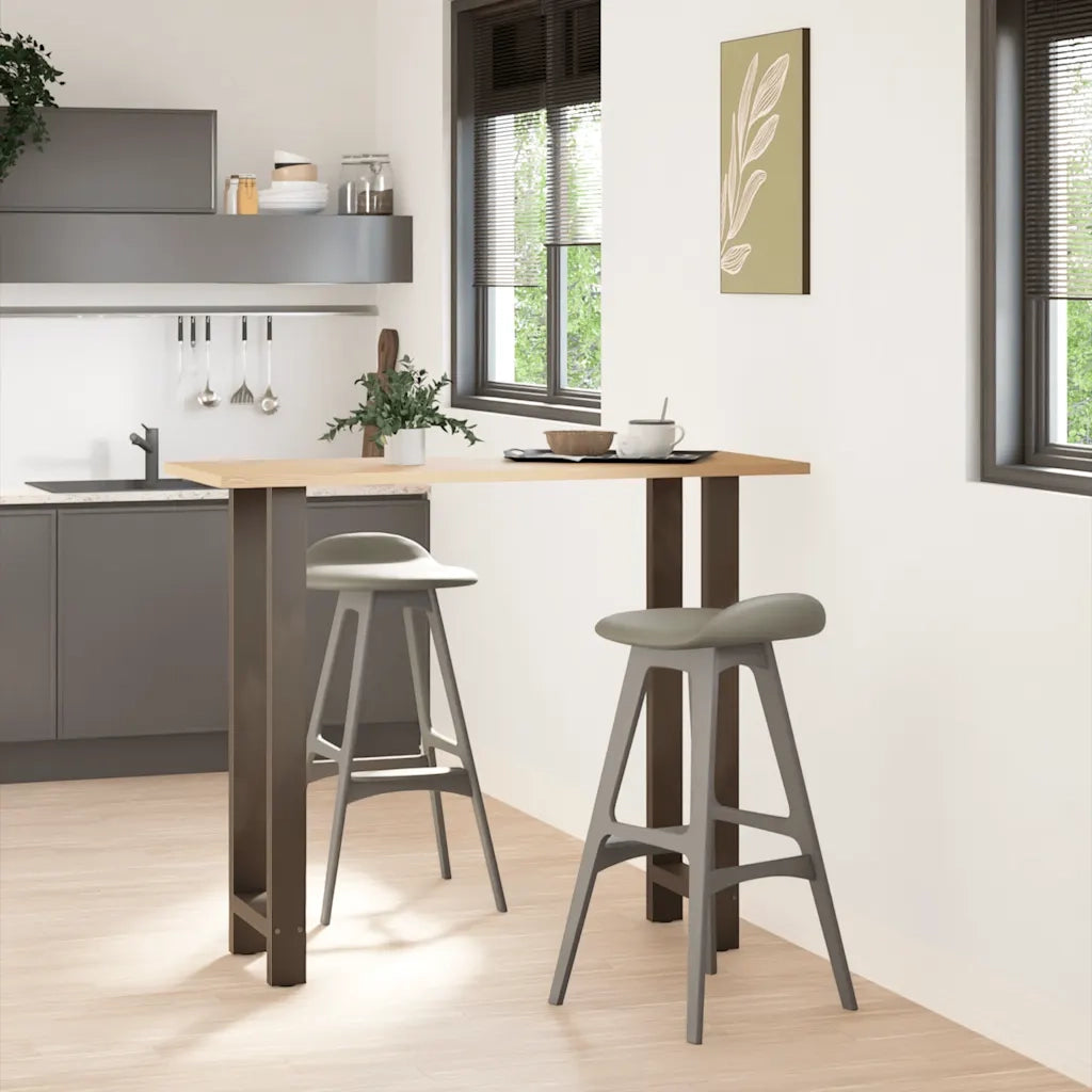 vidaXL Gambe per tavolo da bar in acciaio naturale 2 pz 50x(110-111) cm in acciaio